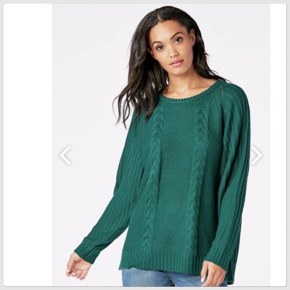 NWT JustFab HP Green Pullover Sweater Size S - Picture 1 of 6